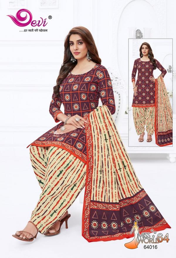 Devi Miss World Vol-64 Cambric Cotton Designer Dress Material